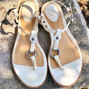 Frye white leather sandals